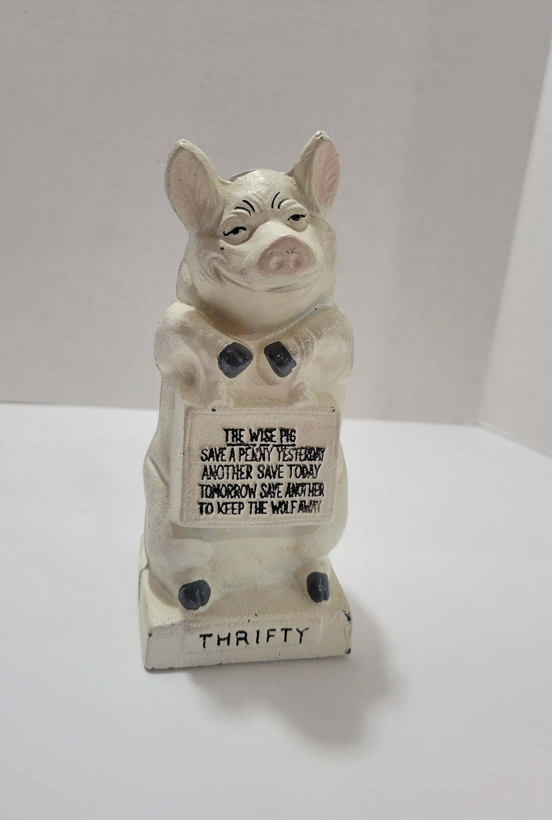 Thrifty Pig Bank Antique Cast Iron Hubley Pig Piggy Bank Etsy