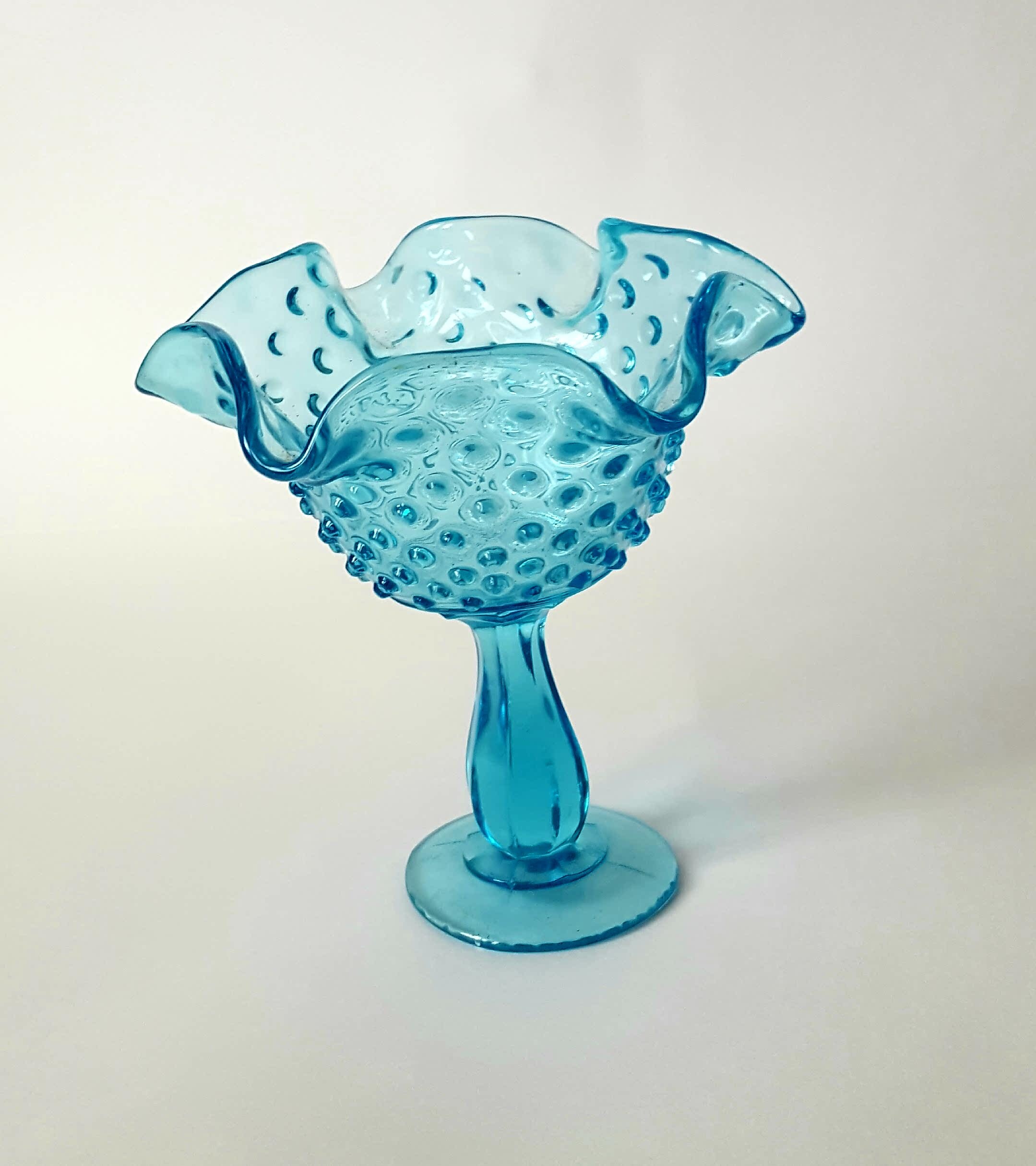 Turquoise Blue Milk Glass Vase by Fenton with Hobnail Pattern, 1950s — Jeni  Sandberg