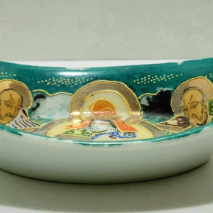 Antique Hand Painted Satsuma Oval Dish