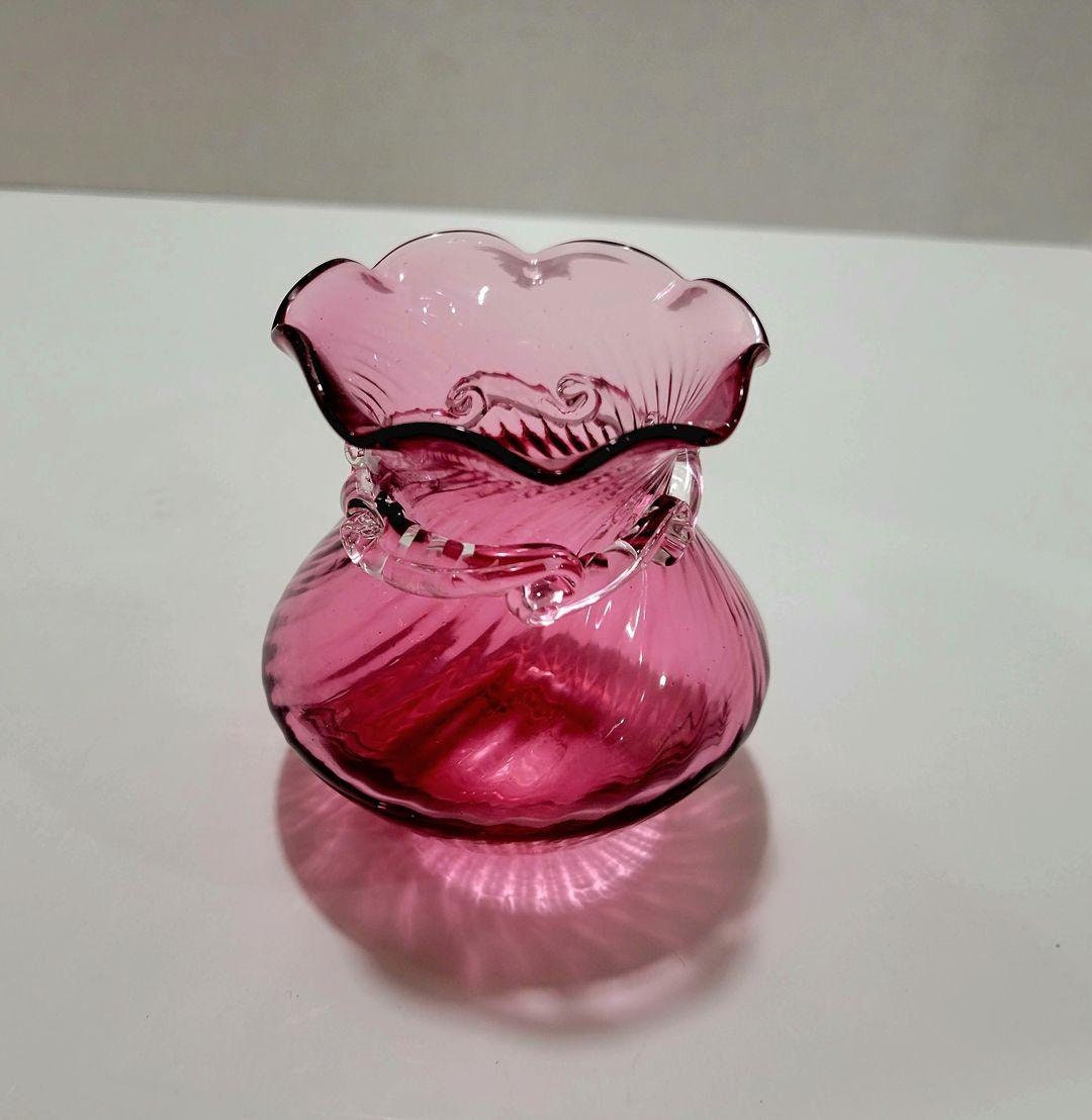Pilgrim Cranberry Glass Vase Vintage Cranberry Glass Blown Etsy