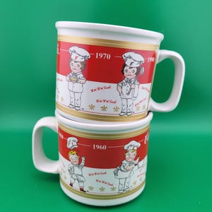 2 Campbell’s Soup Mugs 1910-1940 Cup, 1950-1990 Cup, Collectible Soup Bowls  Campbells Soup Mugs, vintage Campbells  soup
