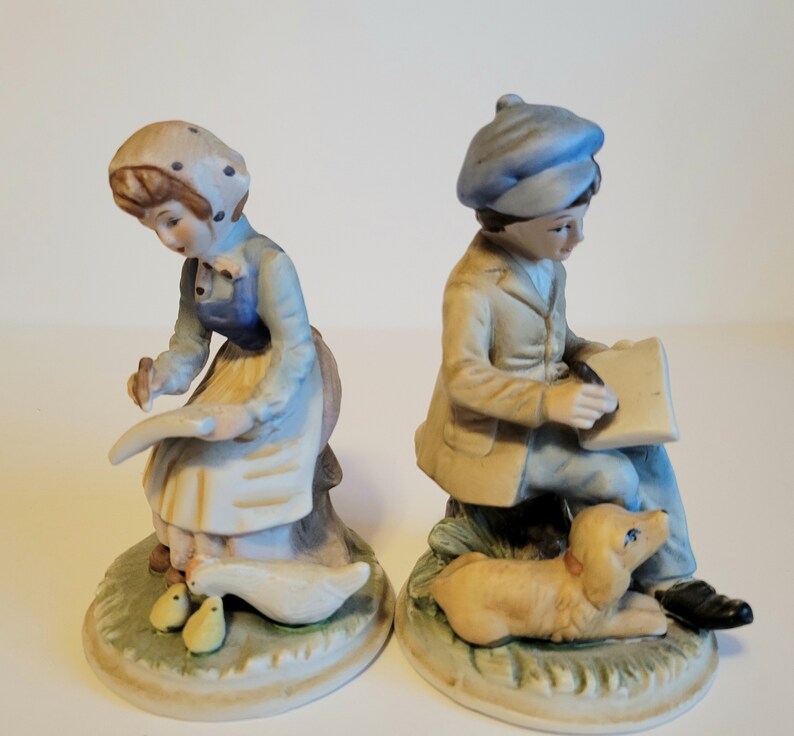 Homco Boy and Girl Figurine Vintage Boy and Girl Figurine Etsy