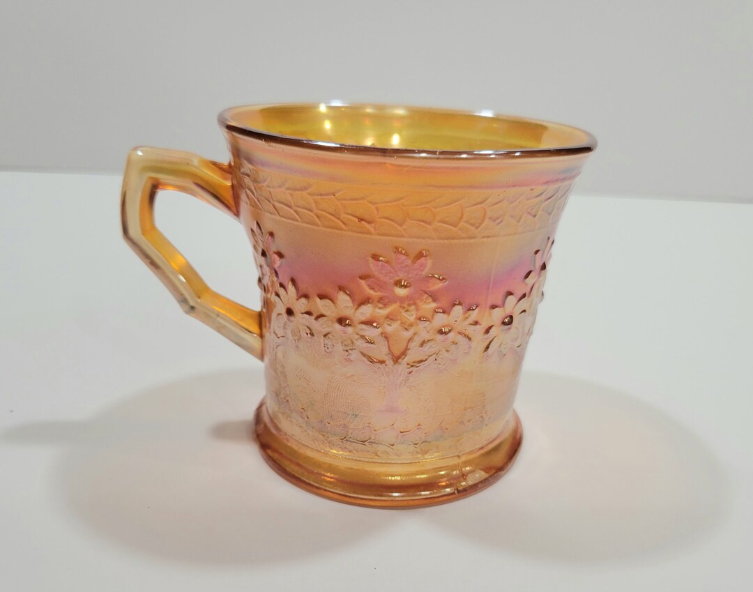 Fenton Carnival Glass Coffee Cup, Marigold Carnival Glass, Iridescent
