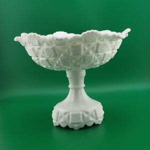 Westmoreland quilted milkglass dish, vintage milkglass, milkglass dish, vintage Westmoreland milkglass fruit bowl, Westmoreland, milk glass