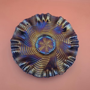 Antique Blue Carnival Glass - Etsy