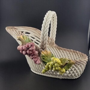 カポディモンテ　バラフルーツトレイコンポートフラワースタンド　陶器脚付きスタンド カポディモンテ バラフルーツトレイコンポートフラワースタンド