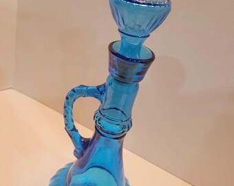 ヴィンテージ デキャンタ 鮮やかな青色 vintage ガラス ブルー ヴィンテージ コバルトブルー ガラス デキャンタ、コバルト デキャンタ