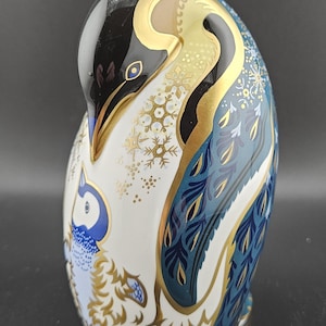Royal Crown Derby penguin, made in England, Royal Crown Derby Hand painted penguin, Royal Crown Derby, penguin, Hand painted