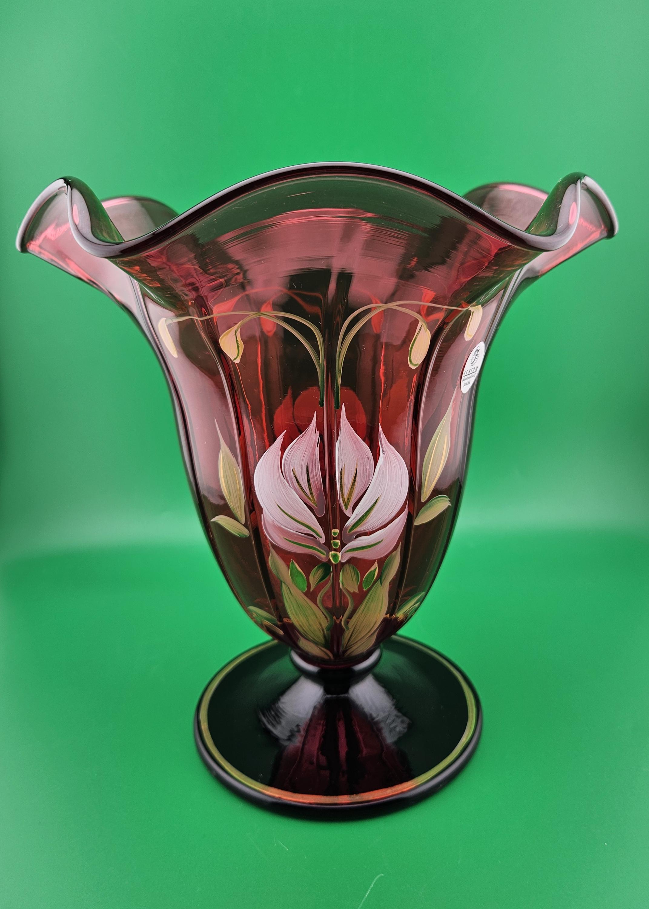 Fenton Cranberry Vase - Etsy