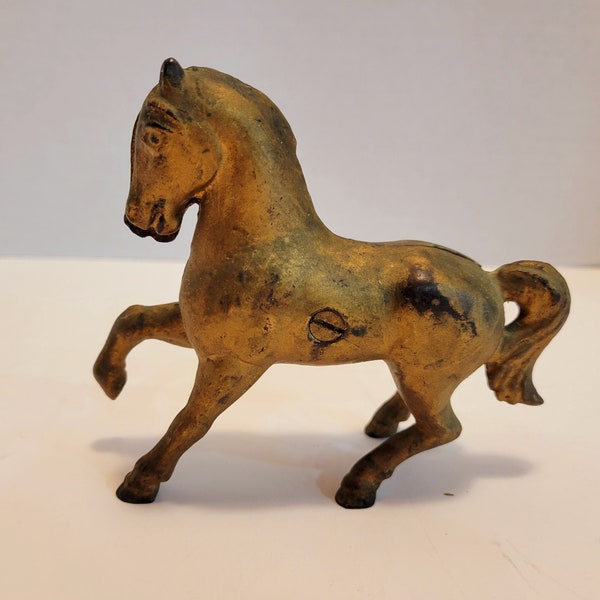 Antique Cast iron coin prancing horse bank, horse, Cast iron  horse bank, cast iron horse bank, cast iron coin bank, cast iron horse