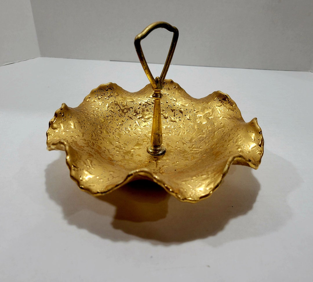 Weeping Gold, Weeping Cold Candy Dish, Vintage Weeping Gold, 22 Kt