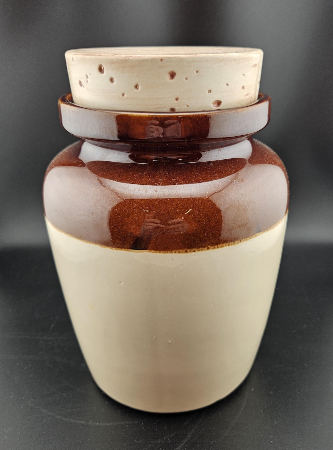 Mccoy Cookie Jar Lancaster Colony Mark Faux Cork Lid #178 RARE