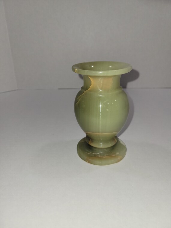 Alabaster Vase Alabaster Green Alabaster Vase Vintage Vase Etsy