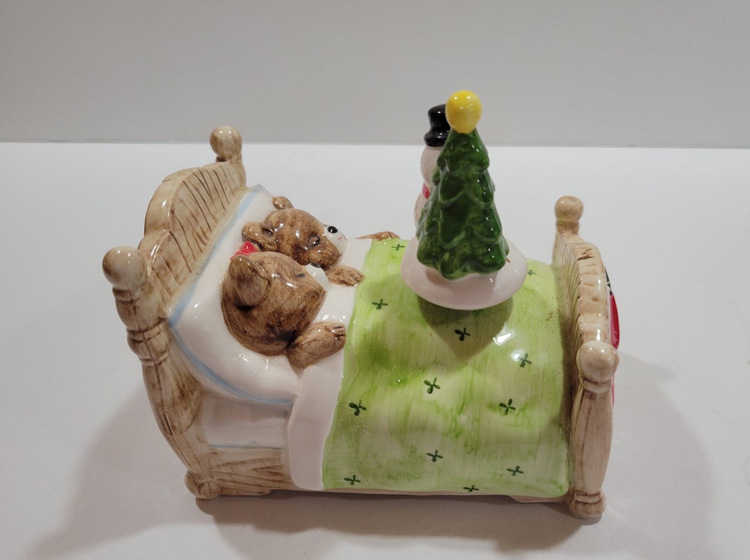 Vintage Christmas Bear Music Box Christmas Bear L Ebeling Etsy