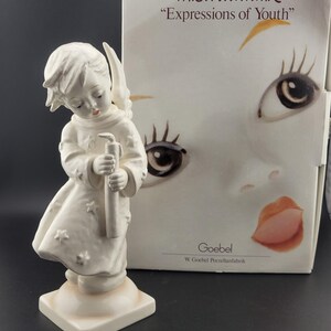 Hummel Heavenly Angel Expressions of Youth Ceramic Figurine in original box, Goebel, holiday decor, angels, Christmas, Hummel Heavenly Angel