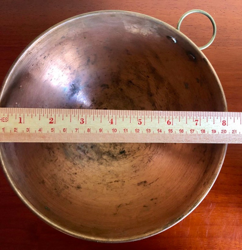 Solid Copper Mixing Bowls Made in Korea Two Vintage O.D.I 7 and 8