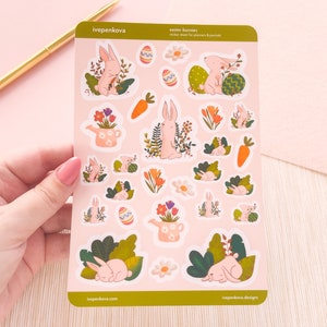 Osterhasen Stickerbogen | Frühling Bullet Journal Aufkleber | Laptop Aufkleber