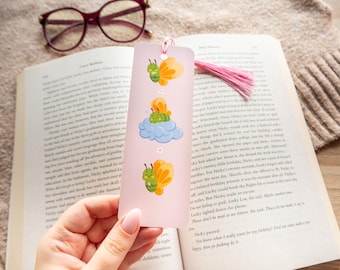 Pastell Schmetterling Lesezeichen – Niedliches Wolken Design mit Perlen Quaste, Kawaii Lesezeichen Geschenk für Buchliebhaber, gemütliches Briefpapier