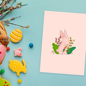 Biglietto di auguri coniglietto pasquale - Set di cancelleria kawaii