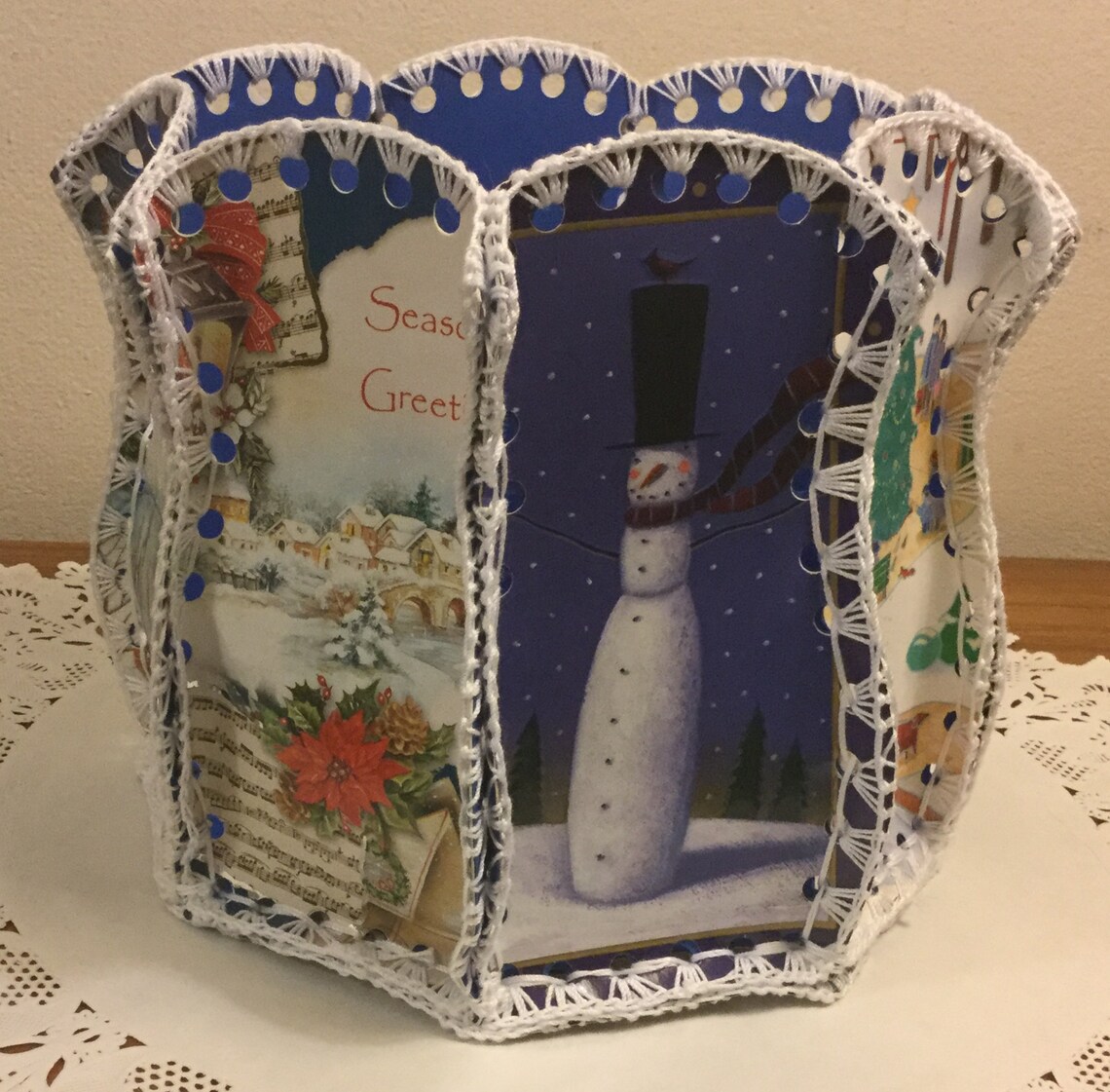 Christmas card basket Etsy