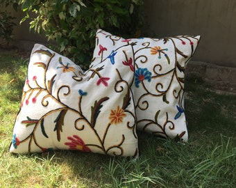 Crewel Cushion Etsy