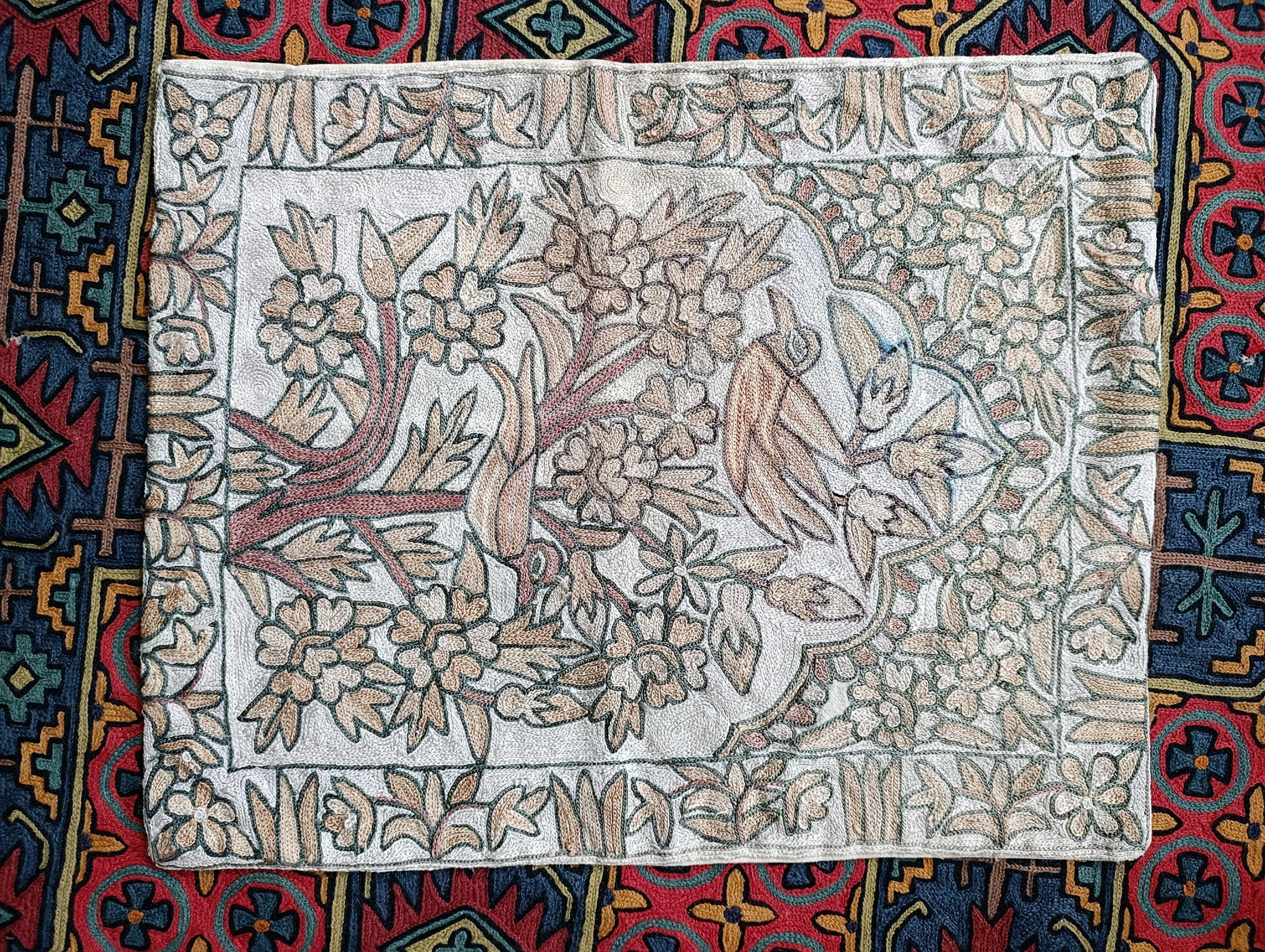 Tapisserie Cachemire Soie Brodée - Arbre De Vie - Fabriquée En Inde - État Neuf