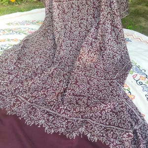 Pashmina modern multicolor Kashmiri sol. Needlework sozni exquisite shawl 45*90 inches/114*228 cms