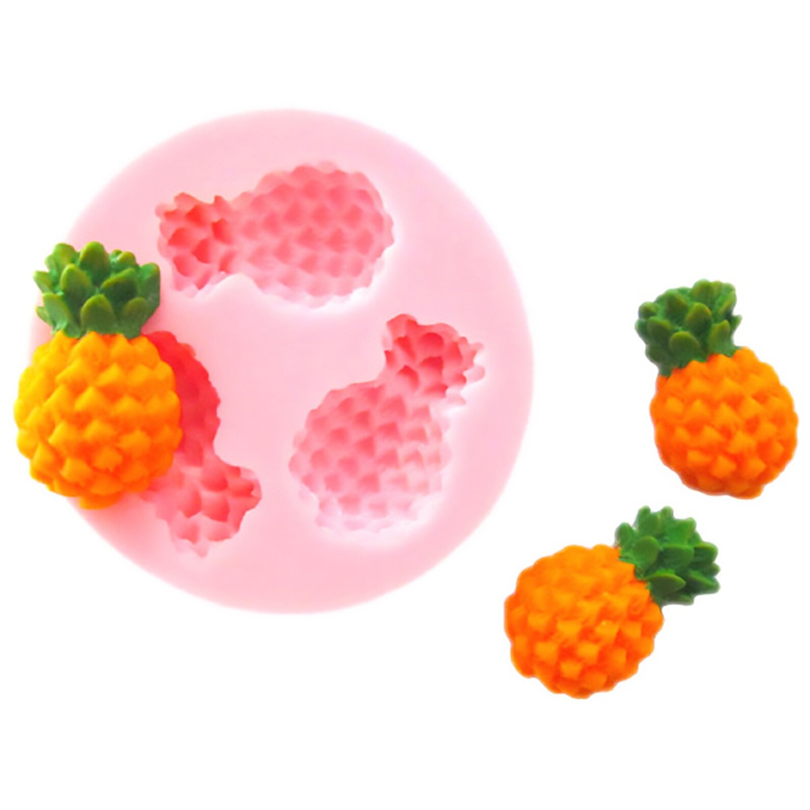 3cavity Fruit Silicone Cake Mold pineapple Clay Mold Resin Etsy