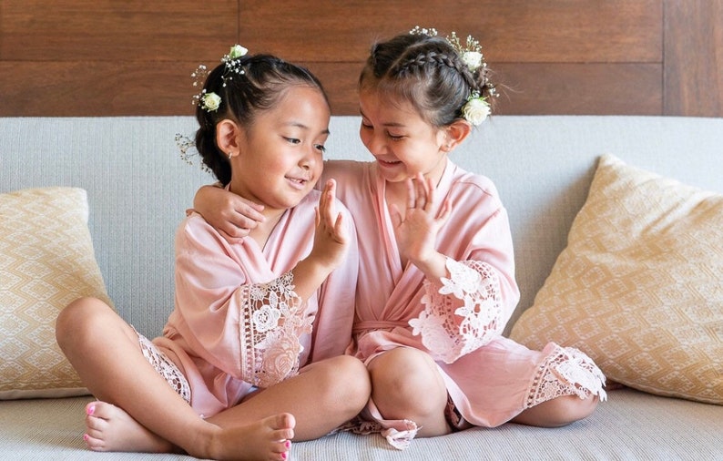 Plus Size XL 2XL 3XL 4XL Bridesmaid Robes set of 1 2 3 4 5 6 7 8 9 10 11 12 13 14 Bridal Robes, Cotton Lace Robes, Flower Girl Robes, image 7