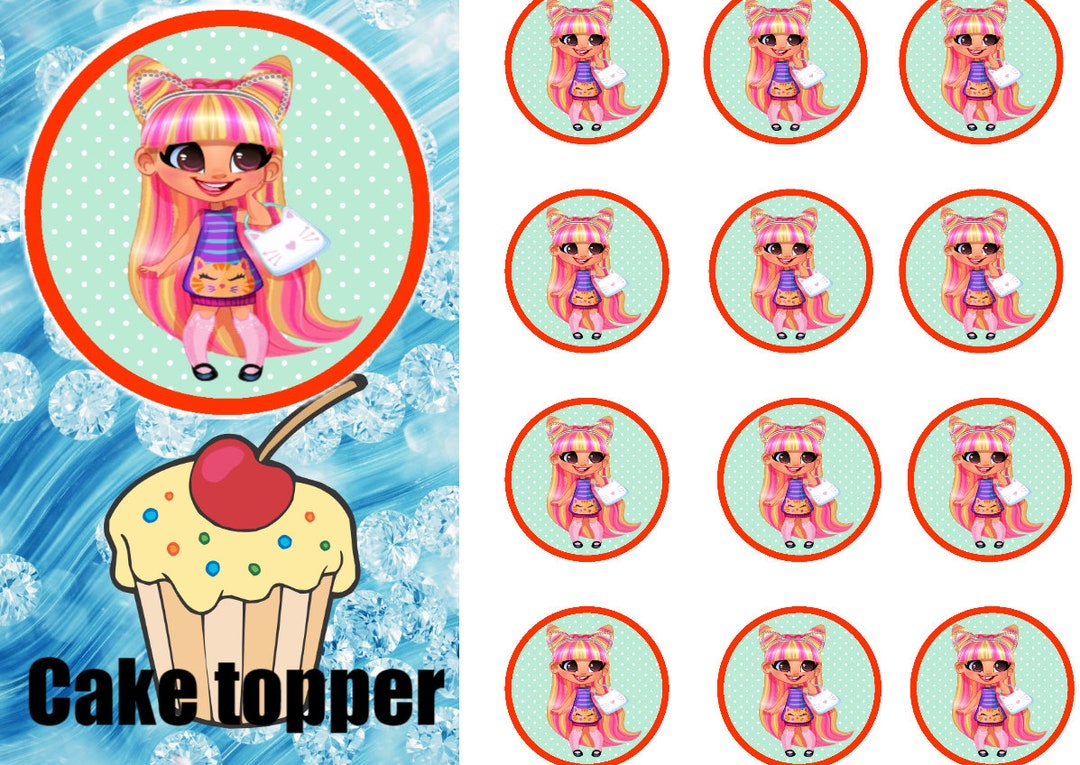 Cupcake Birthday Topper of 2 Inch Size. Instant Download for - Etsy