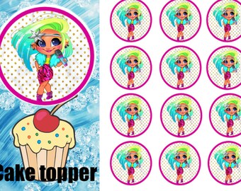 Cupcake Birthday Topper of 2 Inch Size. Instant Download for | Etsy
