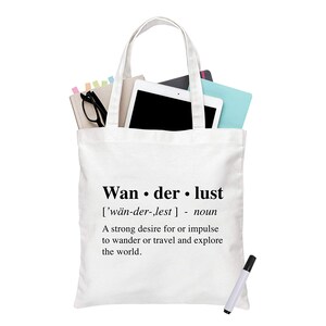 Wanderlust Tote Bag Git or Traveler Gift For Girlfriend Travel Photography Vacation Tote Bag image 4