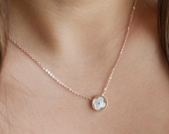 18k Gouden Bloem Ketting - Bruiloft sieraden