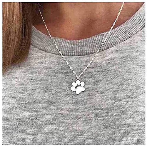 Paw Print Necklace Pawprint Necklace Dog Lovers Jewelry Etsy