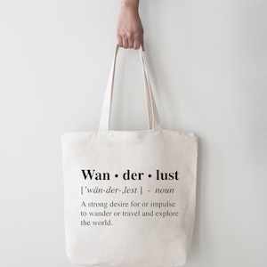 Wanderlust Tote Bag Git or Traveler Gift For Girlfriend Travel Photography Vacation Tote Bag image 1