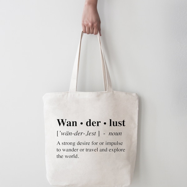 Wanderlust Tote Bag Git or Traveler Gift For Girlfriend Travel Photography Vacation Tote Bag