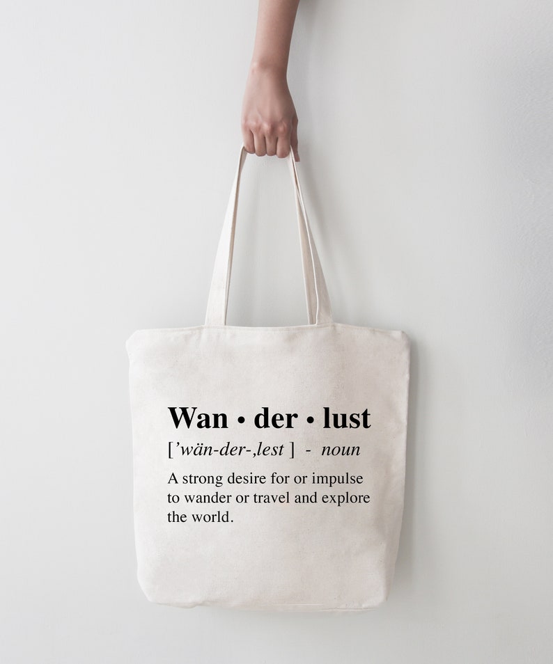 Wanderlust Tote Bag Git or Traveler Gift For Girlfriend Travel Photography Vacation Tote Bag image 1