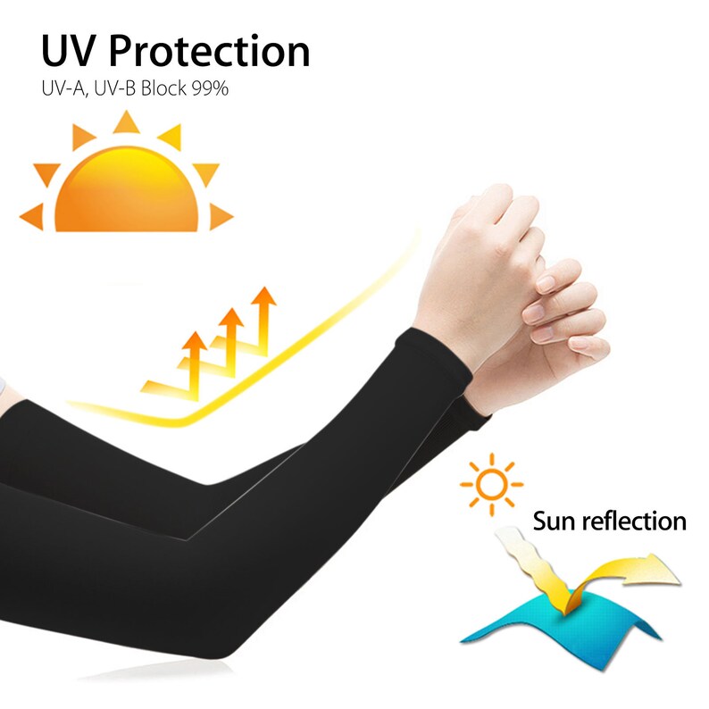 1 pair UV Cooling Arm Sleeves for Men & Women Compression Arm Cover Shield for Men Fast and Free shipping image 4