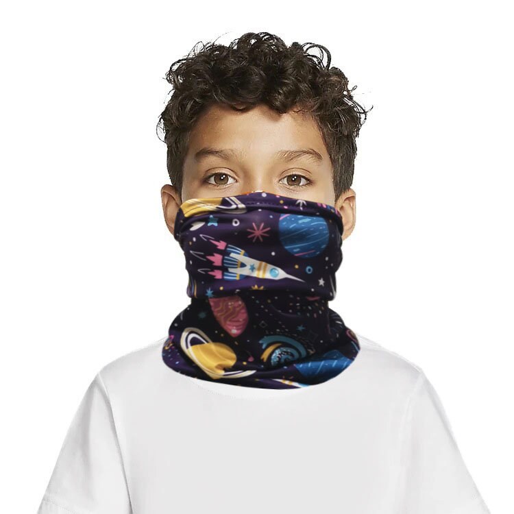 Kids' Reusable Face Mask Bandana & Neck Gaiter - One Size, UV Protection, Breathable