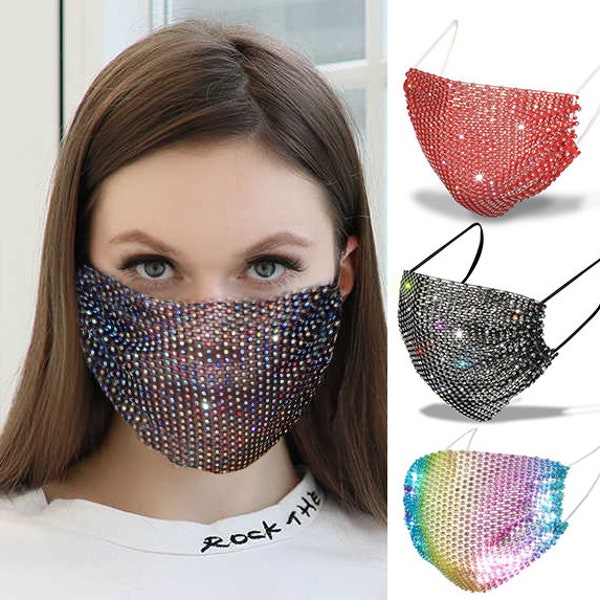 Bling Face Mask for Women Etsy