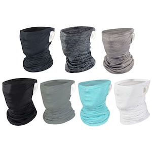 Ear Loop Neck Gaiter Face Cover Scarf Ice Silk Balaclava for Men & Women