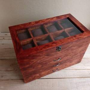 Valet da uomo, custodia per orologi, scatola per valet, scatola per orologi da uomo, regalo per fidanzato - scatola per valet da uomo per 8 orologi con cassetto, scatola per orologi da uomo,