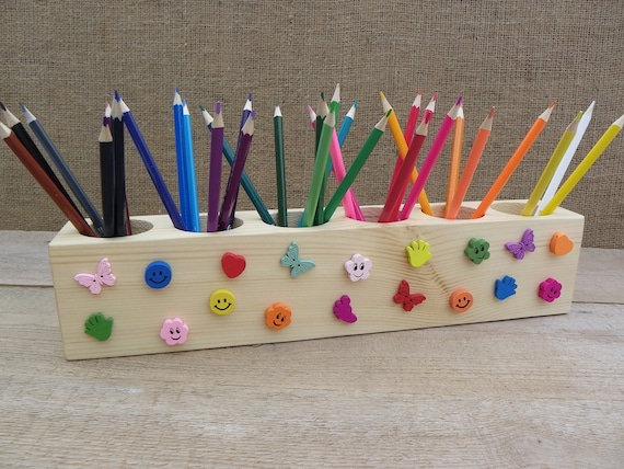 Porte Crayon Cadeau Bebe Montessori En Bois Tri Des Etsy