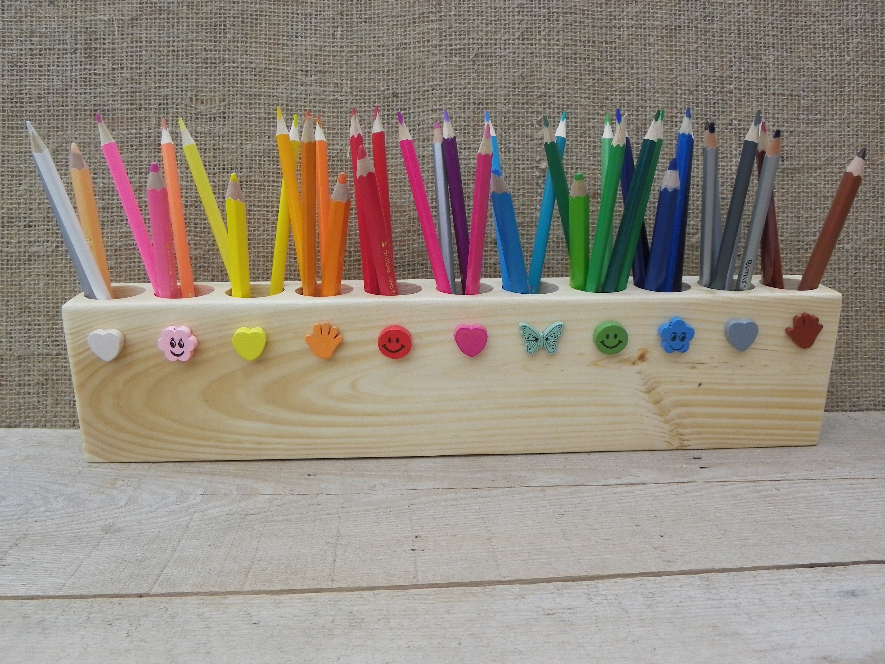 Coloring Book and Crayon Holder, Home Work Holder, Homeschool Organizer,  Art Caddy, Kid's Organizer, Solid Wood, Coloring Box/Handle.