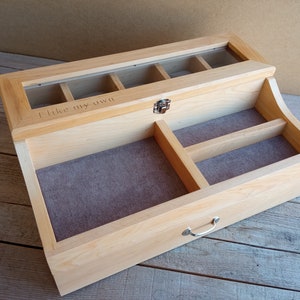 Men&#39;s Valet, Watch Case, Valet Box, Watch Box for Men, Boyfriend Gift -Men&#39;s Valet Box for 5 watches with Drawer , Men&#39;s Watch Box,