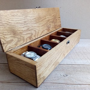 Watch Box, Watch Case, Wood Watch Box, Watch Box for Men,  Personalized Gift, Watch Box for 5 Watches, Men&#39;s Watch Box,
