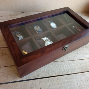 Watch Box , 8 Compartiment Watch Box , Geschenken voor mannen , Watch organisator , Watch Case, Wood Watch Box, Mannen Watch Box, Watch Box voor 8 horloges,