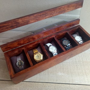 Uhrenbox, Uhrentasche, Holz-Uhren-Box, Uhrenbox für Männer, personalisierte Geschenk, Watch Box für 5 Uhren, Herren-Watch-Box,