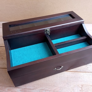 Men&#39;s Valet, Watch Case, Valet Box, Watch Box for Men, Boyfriend Gift -Men&#39;s Valet Box for 5 watches with Drawer , Men&#39;s Watch Box,