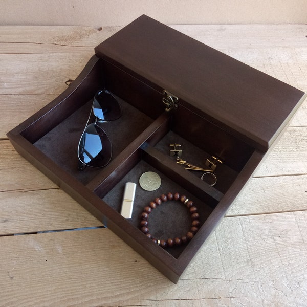 watch box, wooden organizer, wood dock, watch holden, dresser caddy,wood walet, office organizen, wood caddy, gift to father